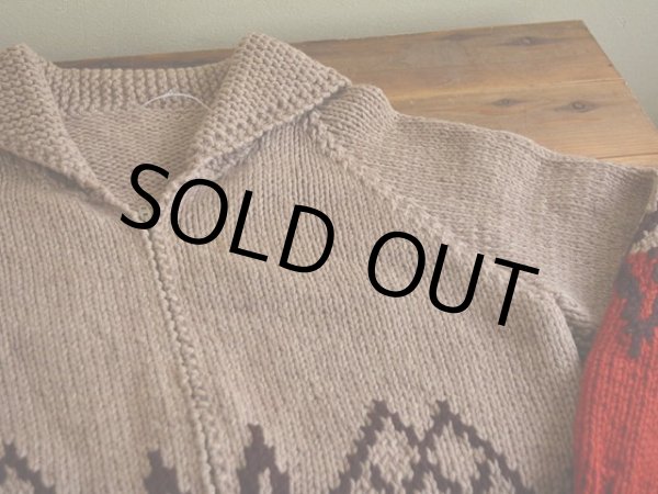 画像3: 1960s ダイヤ柄カウチンセーター　 実寸M  (3)