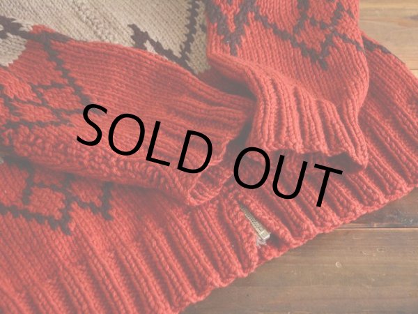 画像5: 1960s ダイヤ柄カウチンセーター　 実寸M  (5)