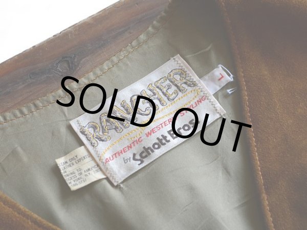 画像3: 1970s Schott RANCHER スウェードレザーベスト　 表記L  (3)