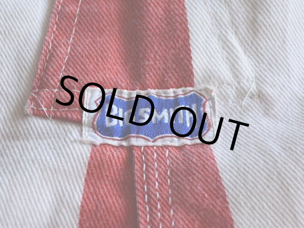 画像9: 1970s BIG SMITH ストライプオーバーオール　 実寸w37  (9)