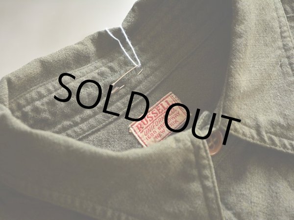 画像3: 1930s RUSSELL UNIFORM CO. チンスト付きワークシャツ　 実寸L  (3)