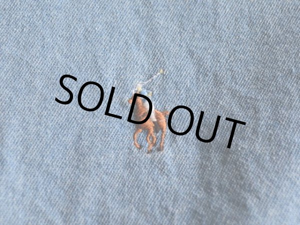 画像6: PoLo RalphLauren バンドカラーデニムシャツ  表記L  (6)