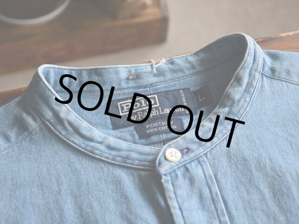 画像3: PoLo RalphLauren バンドカラーデニムシャツ  表記L  (3)