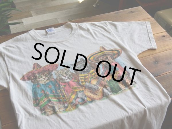 画像5: 1990s メキシコのネコ両面プリントTシャツ　 表記M  (5)