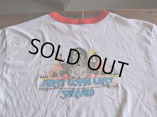 画像7: 1980s インディアンフェイスだまし絵リンガーTシャツ　 表記L  (7)