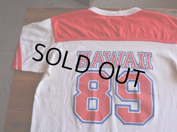 画像9: 1980s HAWAIIナンバリングフットボールTシャツ　 表記L  (9)