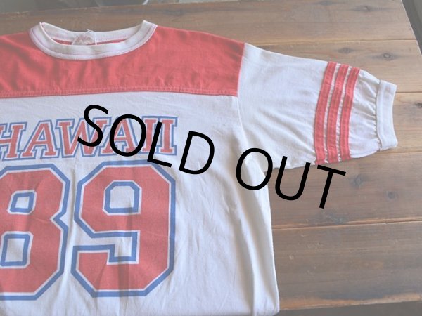 画像5: 1980s HAWAIIナンバリングフットボールTシャツ　 表記L  (5)