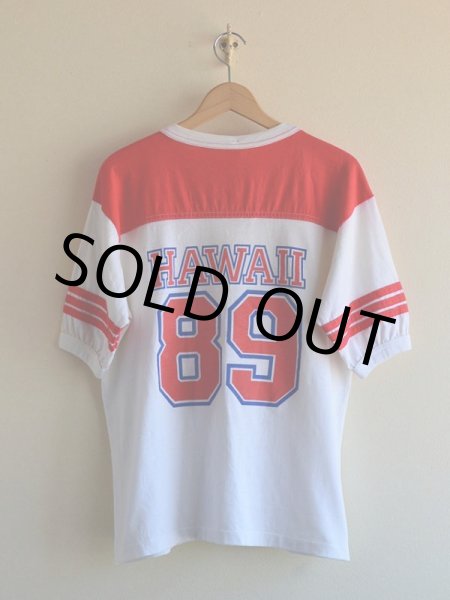 画像2: 1980s HAWAIIナンバリングフットボールTシャツ　 表記L  (2)