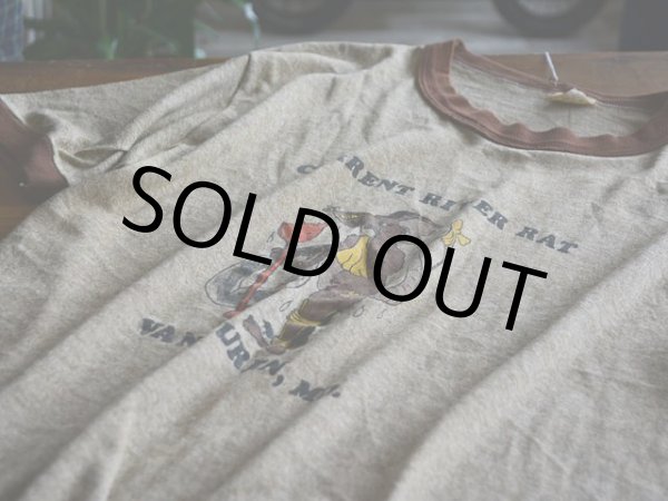 画像7: 1970s-80s CURRENT RIVER RAT 杢リンガーTシャツ　 表記L  (7)