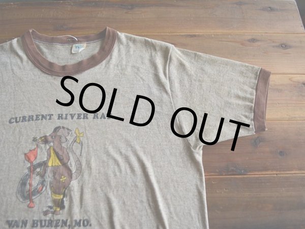 画像5: 1970s-80s CURRENT RIVER RAT 杢リンガーTシャツ　 表記L  (5)