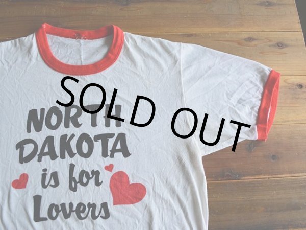 画像4: 1980s NORTH DAKOTA IS FOR LOVERS リンガーTシャツ　 実寸L  (4)
