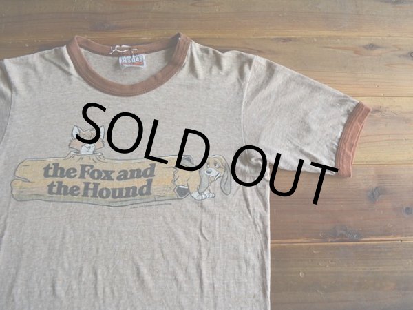 画像4: 1980s Walt Disney「きつねと猟犬」杢リンガーTシャツ　 表記S  (4)