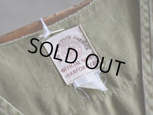 画像3: 1960s BOY SCOUTS マチ付きノーカラーシャツ　 実寸L-XL  (3)