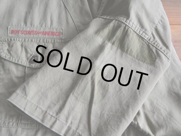 画像8: 1960s BOY SCOUTS マチ付きノーカラーシャツ　 実寸L-XL  (8)