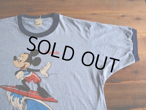 画像4: 1980s Mickey Mouse Surfing 杢リンガーTシャツ　 DEAD STOCK!!　 表記XL  (4)