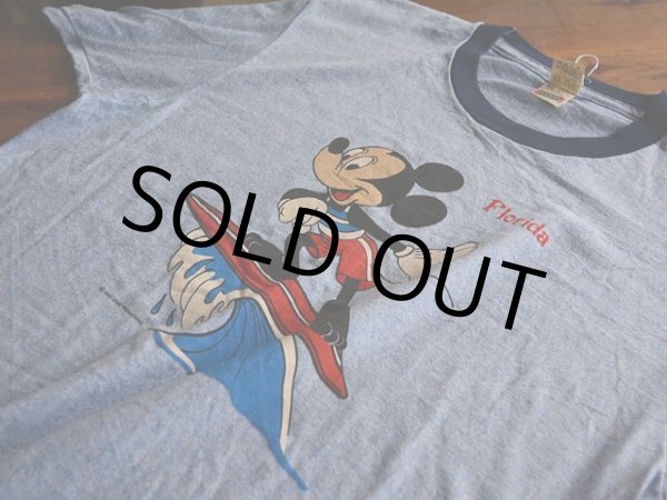 画像5: 1980s Mickey Mouse Surfing 杢リンガーTシャツ　 DEAD STOCK!!　 表記XL  (5)