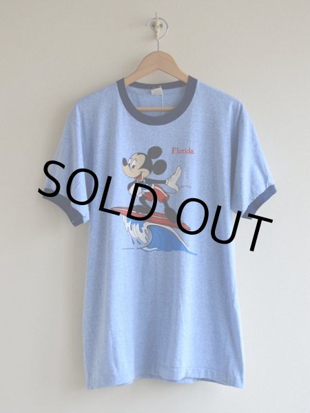 画像1: 1980s Mickey Mouse Surfing 杢リンガーTシャツ　 DEAD STOCK!!　 表記XL  (1)