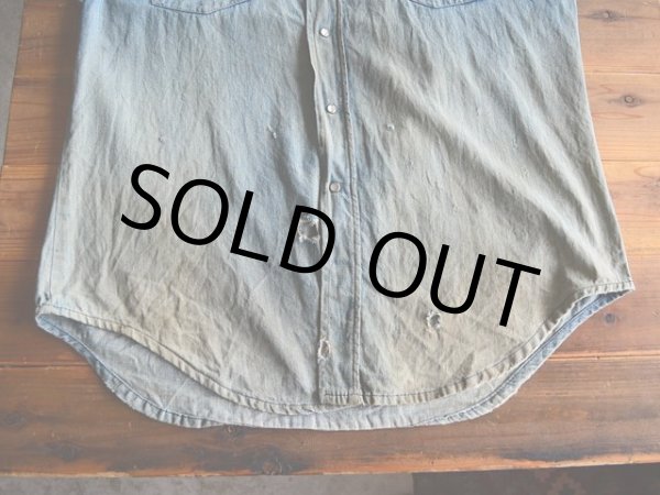 画像7: 1970s Sears デニムウェスタンシャツ  表記L  (7)