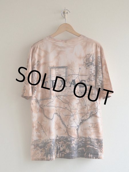 画像2: 1990s TEXAS タイダイマップTシャツ　 表記L  (2)