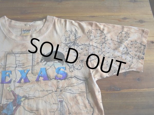 画像4: 1990s TEXAS タイダイマップTシャツ　 表記L  (4)