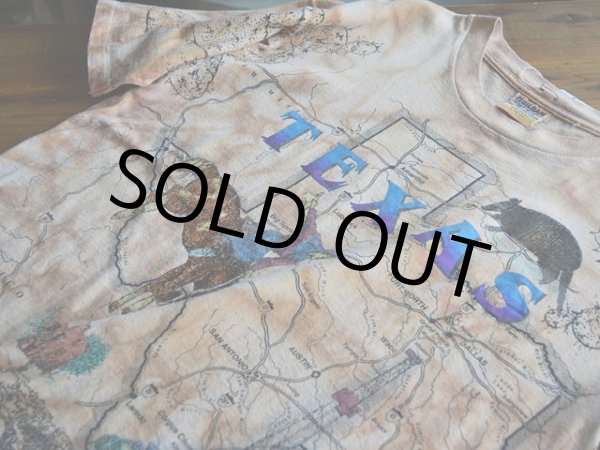 画像5: 1990s TEXAS タイダイマップTシャツ　 表記L  (5)