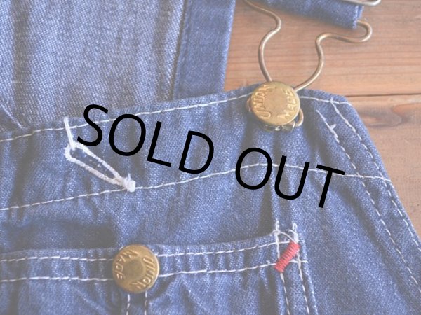 画像4: 1960s UNION MADE デニムオーバーオール　 実寸w39  (4)