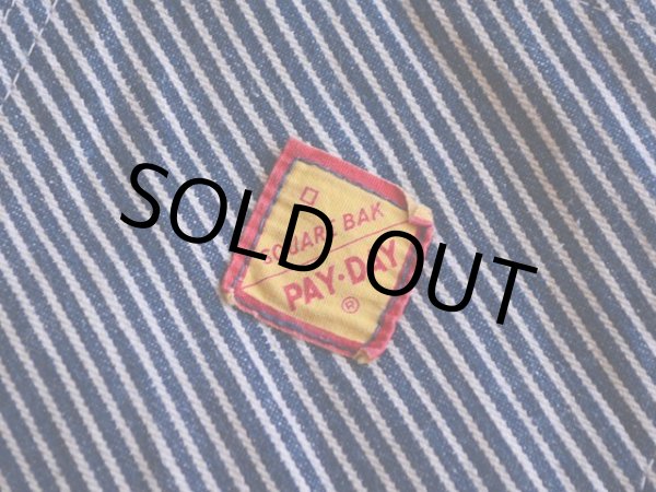 画像9: 1950s PAY DAY ヒッコリーオーバーオール  実寸w37  (9)