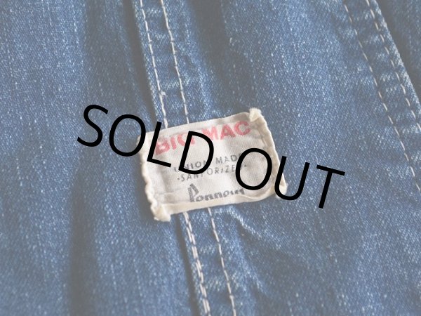 画像3: 1960s BIG MAC デニムオーバーオール  実寸w34  (3)