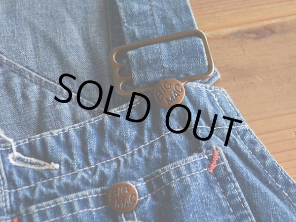 画像4: 1960s BIG MAC デニムオーバーオール  実寸w34  (4)