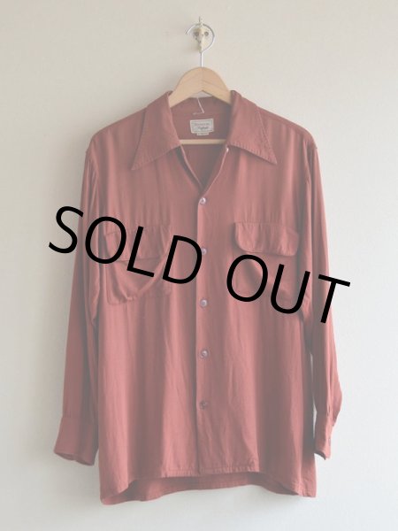 画像2: 1940s DONEGAL レーヨンギャバジンシャツ　 実寸ML  (2)