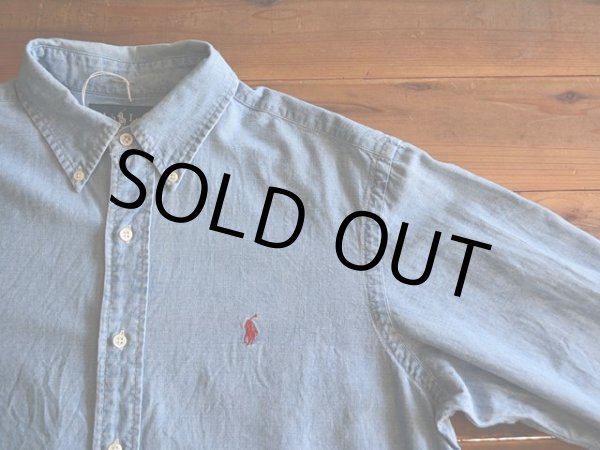 画像4: RalphLauren シャンブレーBDシャツ  表記M  (4)