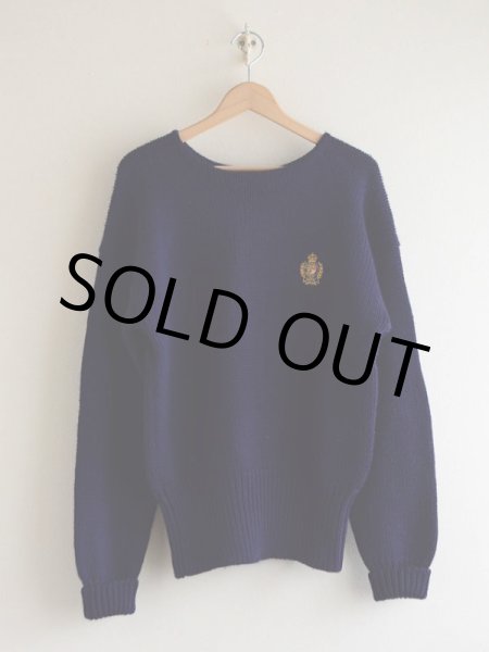 画像2: PoLo RalphLauren ボートネックウールセーター  表記M  (2)