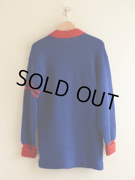 画像2: 1940s PRINCETON ツートンレタードカーディガン　 実寸M  (2)