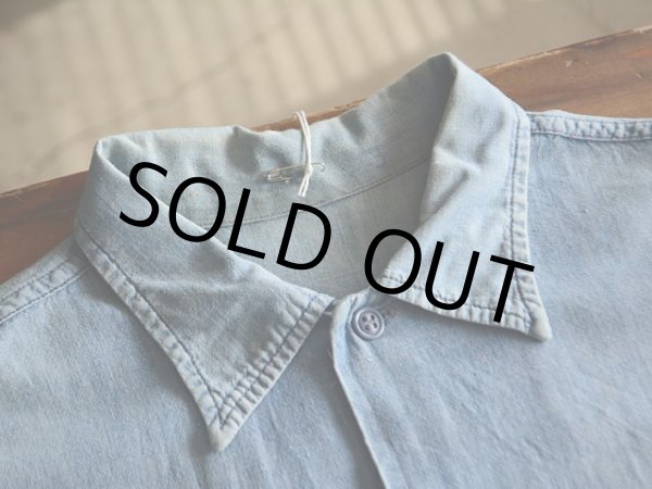 画像3: 1960s US.NAVYシャンブレーシャツ　 実寸L  (3)