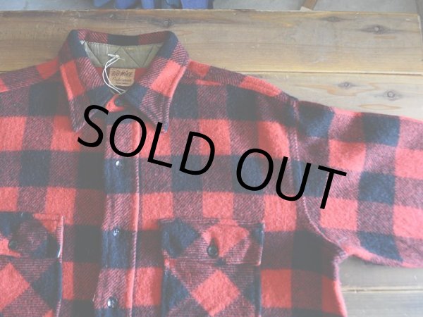 画像4: 1950s BIGMIKE マチ付きウールシャツ　 実寸L〜  (4)