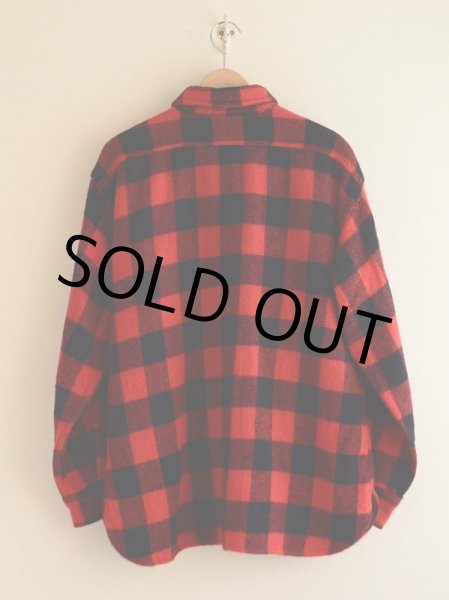 画像2: 1950s BIGMIKE マチ付きウールシャツ　 実寸L〜  (2)