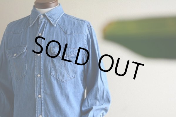 画像6: 1960s-70s Wrangler 27MWデニムウエスタンシャツ  表記15  (6)