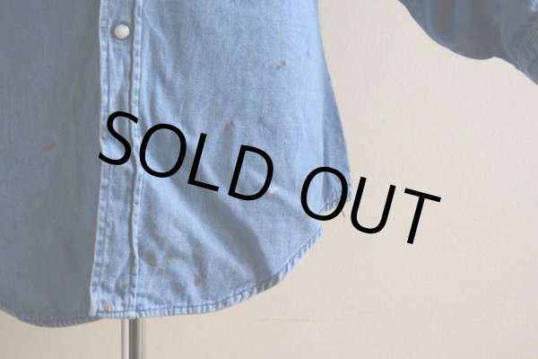 画像7: 1960s-70s Wrangler 27MWデニムウエスタンシャツ  表記15  (7)