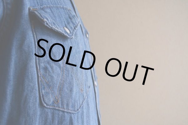 画像19: 1960s-70s Wrangler 27MWデニムウエスタンシャツ  表記15  (19)