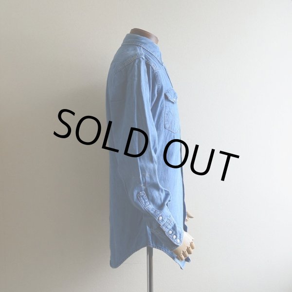 画像2: 1960s-70s Wrangler 27MWデニムウエスタンシャツ  表記15  (2)