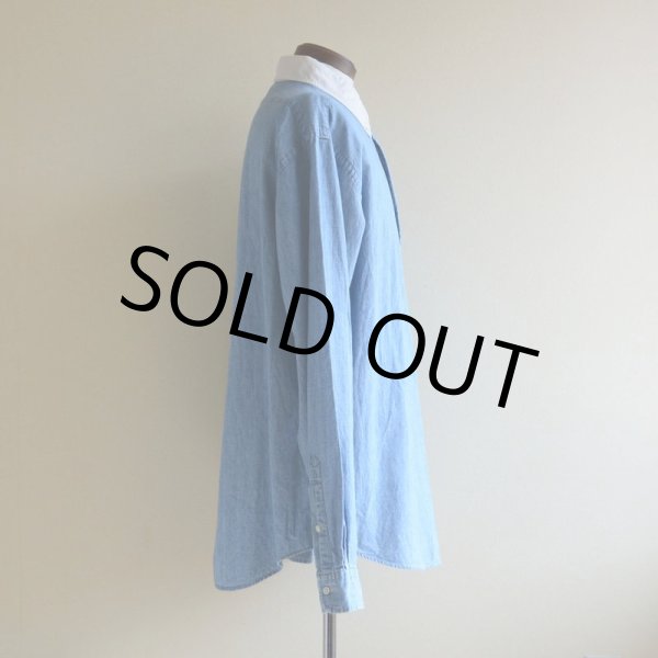 画像2: RalphLauren シャンブレークレリックシャツ  表記XL  (2)