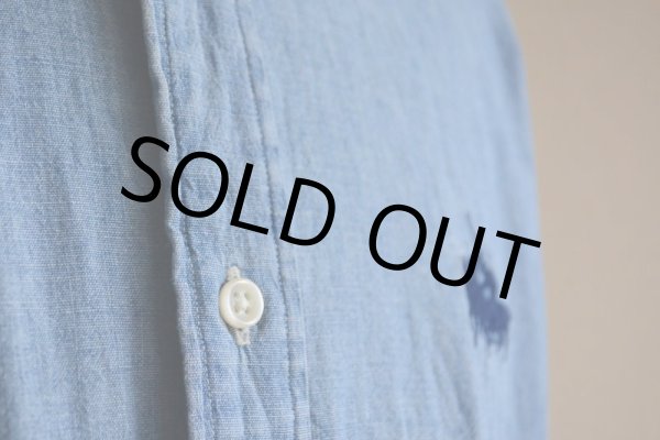 画像17: RalphLauren シャンブレークレリックシャツ  表記XL  (17)