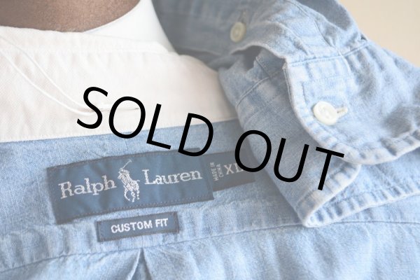 画像5: RalphLauren シャンブレークレリックシャツ  表記XL  (5)