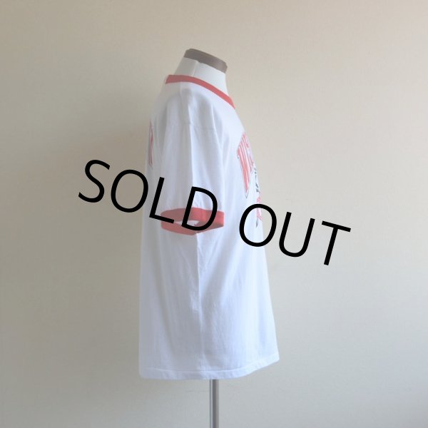 画像2: 1980s WISCONSIN Bucky Badger リンガーTシャツ　 両面プリント　 表記XL  (2)