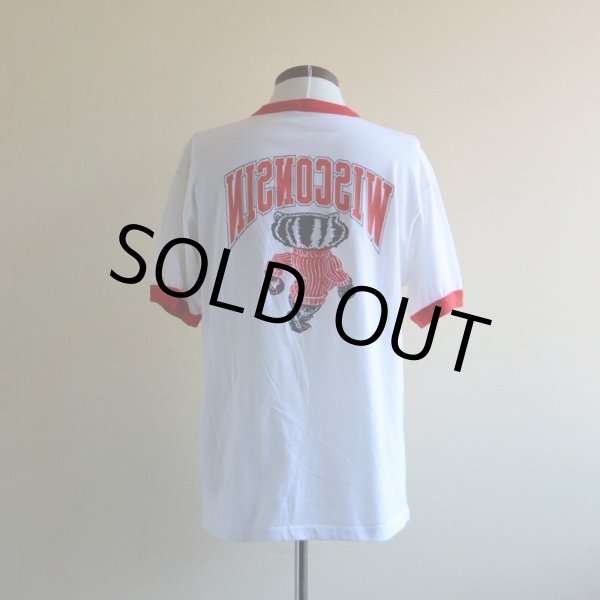 画像3: 1980s WISCONSIN Bucky Badger リンガーTシャツ　 両面プリント　 表記XL  (3)