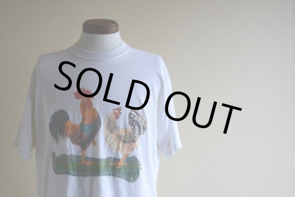 画像5: 1990s 庭には2羽ニワトリがいるTシャツ  表記L  (5)