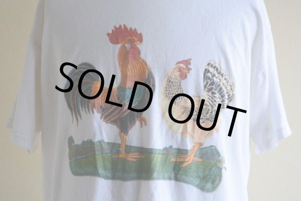 画像7: 1990s 庭には2羽ニワトリがいるTシャツ  表記L  (7)