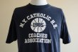 画像7: 1980s N.Y.CATHOLIC H.S. カレッジTシャツ　 両面プリント　 表記XL  (7)