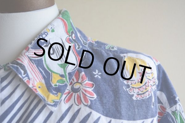 画像7: 1990s DKNY ダンシングカウボーイ柄リネンシャツ　 表記P  (7)