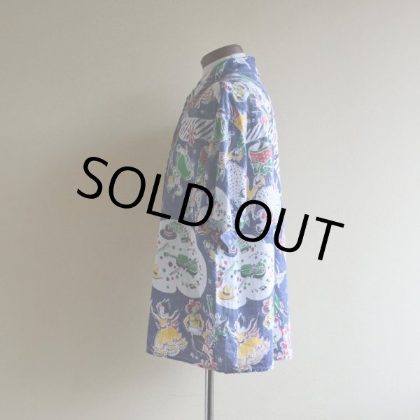 画像4: 1990s DKNY ダンシングカウボーイ柄リネンシャツ　 表記P  (4)